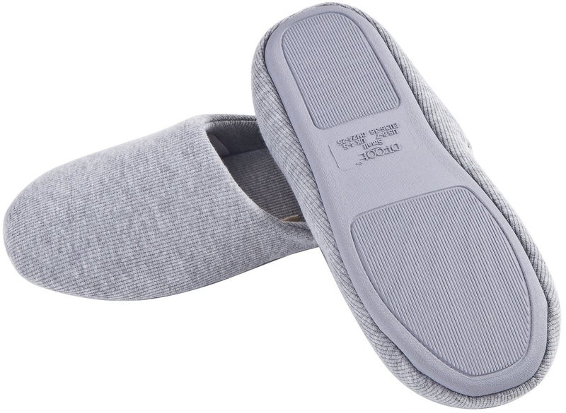 ofoot Women's House Slippers Memory Foam Indoor Shoes,Washable Cotton Non-Slip Rubber Sole,Japanese Style Slip-Ons for Plantar Fasciitis,Lightweight Gift for Mom/Wife (1-Grey, US 9-10) - Image 1